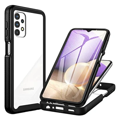 Abbildung von CENHUFO für Samsung Galaxy A32 5G Hülle, 360 Grad Schutzhülle Stoßfest Panzerhülle mit Eingebautem Displayschutz Robust Bumper Full Cover Outdoor Case Handyhülle Schwarz