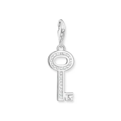 Abbildung von Thomas Sabo Damen Charm Club Anhänger Schlüssel mit weißen Zirkonia 925er Sterlingsilber 0010 051 14