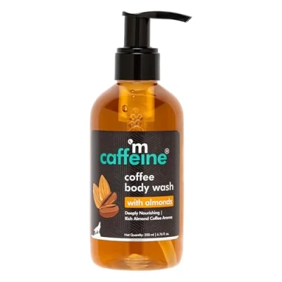 Abbildung von mCaffeine Coffee Body Wash Sulphate Free Skin Care with Vitamin E Nourishing Moisture Restorer Ideal for All Types Almonds 200 ml