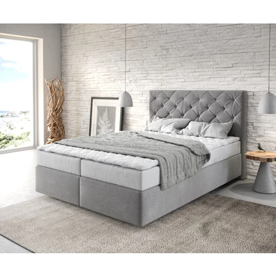 Abbildung von DELIFE Boxspringbett Dream Great, Mikrofaser Grau 140x200 cm mit Matratze und Topper