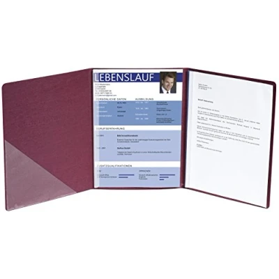 Abbildung von Exacompta 49408B Bewerbungsmappe PERFECTION in Leinen Optik. Aus starkem Colorspan Karton 3 teilig mit 2 Klemmschienen und Innentasche für DIN A4 bordeaux