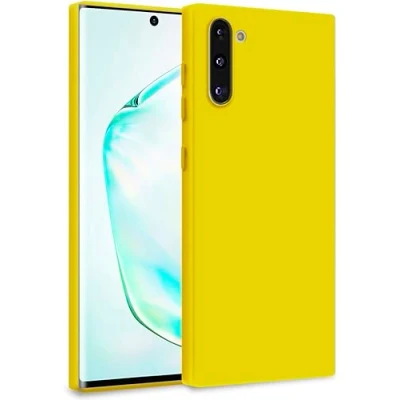 Abbildung von MyGadget Hülle für Samsung Galaxy Note 10 Zweilagige Handyhülle mit Kameraschutz Cover Innenfutter &amp; Silikon außen Gelb