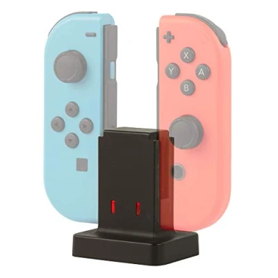 Abbildung von Konix Mythics Schnellladestation für Joy Con Controller der Nintendo Switch, Switch Lite und OLED 50 cm Kabel Schwarz