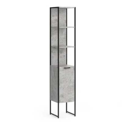 Abbildung von Vicco Badschrank Fyrk, Beton/Schwarz, 33 x 185 cm