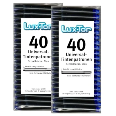 Abbildung von Luxtor Universal Tintenpatronen für Lamy Herlitz Pelikan Reform Online/blau (80 St.)