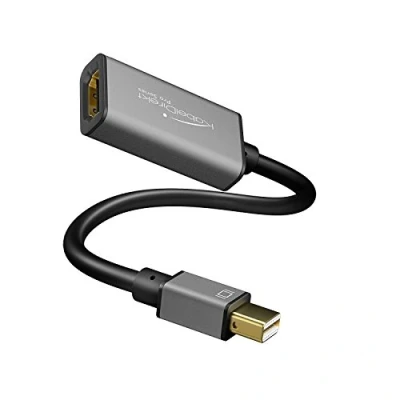 Abbildung von KabelDirekt Mini DisplayPort (Mini DP) auf HDMI Adapter 0,15m (maximale Auflösung 4K/60Hz, 24k vergoldete Kontakte, für PC, iMAC, MacBook Pro, Air, Space Grey) PRO Series