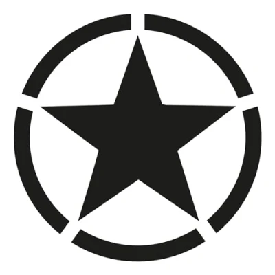 Abbildung von Finest Folia 2er Set Autoaufkleber Army Stern Sticker Folie für Auto Motorrad Anhänger Aufkleber US Star selbstklebend wetterfest Kfz Zubehör K167 (Schwarz Glanz, 20x20cm)