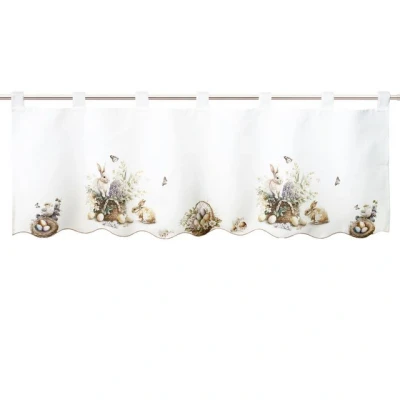 Abbildung von Delindo Lifestyle Scheibengardine Bistrogardine Ostern, Schlaufen (1 St), halbtransparent, mit Ostermotiv