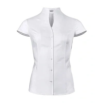 Abbildung von Vincenzo Boretti Slightly Fitted CUP Shaped Collar Short Sleeves Hemdbluse, Damen, Größe: 40, Weiß
