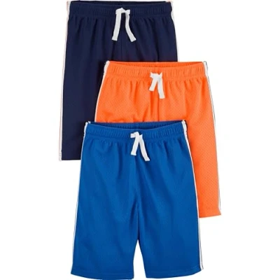 Abbildung von Simple Joys by Carter&#039;s Baby Jungen 3 Pack Mesh Infant and Toddler Shorts, Blau/Orange/Marineblau, 5 Jahre (3er Pack)