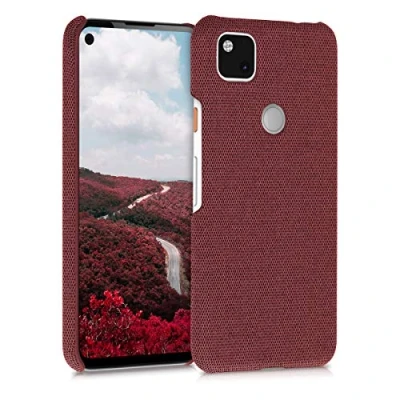 Abbildung von kwmobile Schutzhülle kompatibel mit Google Pixel 4a Hülle Stoff Cover Handyhülle Backcover in Koralle