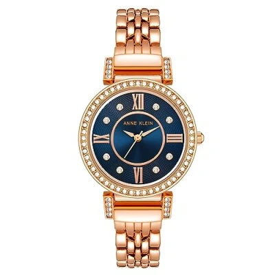 Abbildung von Anne Klein Premium Armbanduhr mit Kristallbesatz, AK/2928NVRG