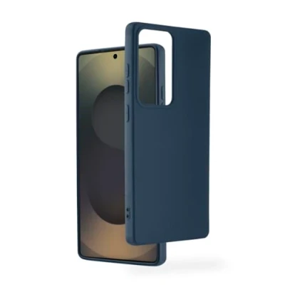 Abbildung von Hama Hülle für Samsung Galaxy S25 Ultra (Handyhülle, stoßfest, Kratzfest, Elegante Schutzhülle Rückseite, weich, Slim, softe Oberfläche, Wireless Charging kompatibel) blau