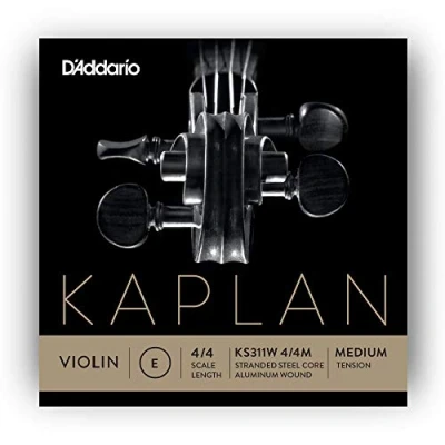 Abbildung von D&#039;Addario Kaplan Nicht Pfeifende Violinensaite Einzelsaite E KS311W 4/4M Violinsaiten 4/4 Skala, Mittlere Spannung