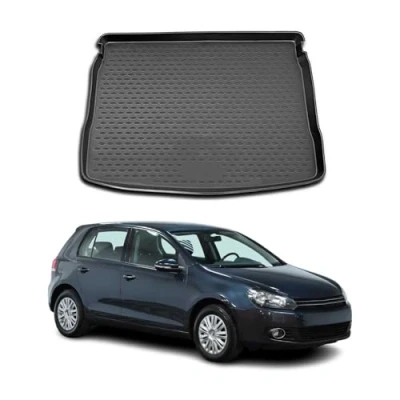 Abbildung von OMAC Kofferraummatte Kofferraumwanne kompatibel mit VW Golf 2008 2013 Schrägheck Gummi TPE