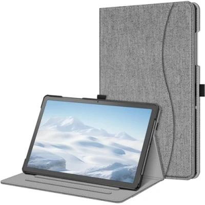 Abbildung von Fintie Hülle für Samsung Galaxy Tab A9 Plus 11 Zoll 2023, Multi Winkel Folio Schutzhülle Dokumentenfach und Auto Schlaf/Wach Funktion Tablet A9+ SM X210/X216/X218, Grau