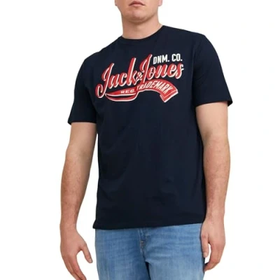 Abbildung von Jack &amp; Jones Elogo TEE SS Oneck 2 COL Tshirt print, Herren, Größe: 3XL, Navy blazer