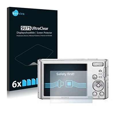 Abbildung von Savvies 6 Stück Schutzfolie für Sony Cyber Shot DSC W830 Displayschutz Folie Ultra Transparent