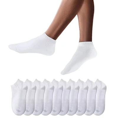 Abbildung von YouShow Sneaker Socken Herren Damen 10 Paar Kurze Halbsocken Quarter Baumwolle Unisex(43 46,Weiß)