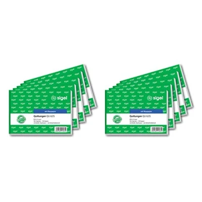 Abbildung von SIGEL QU625/10 Quittungsblock A6 quer, 10 Stück, 2x50 Blatt