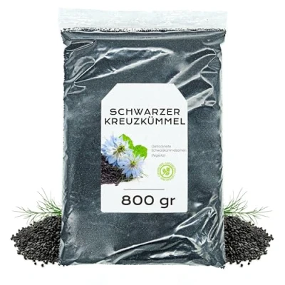 Abbildung von Schwarzkümmel 800gr Kreuzkümmelsamen Schwarzkümmelsamen Echter Kümmelsamen Nigella Sativa Lose (800 gr, Schwarzkümmel)