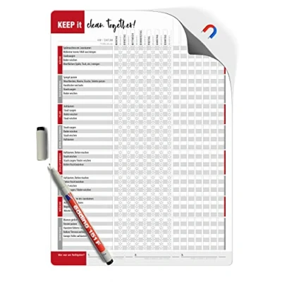 Abbildung von TOBJA Magnettafel Haushaltsplaner A4 &quot;Magnetfolie&quot; wiederbeschreibbar + Stift, (Spar Set), WG