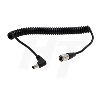 Abbildung von HangTon Zaxcom Zoom F4 F8 Recorder gewickeltes Stromkabel rechtwinklig DC Barrel Hirose 4 Pin für Sound Devices 664