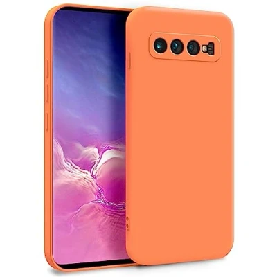 Abbildung von MyGadget Hülle für Samsung Galaxy S10 Plus Zweilagige Handyhülle mit Kameraschutz Cover Innenfutter &amp; Silikon außen Orange