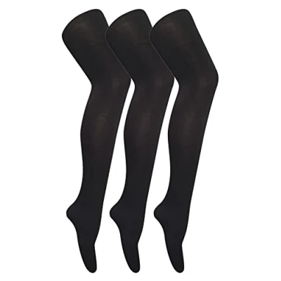 Abbildung von Sock Snob 3er Pack Damen Strumpfhose 80 Den Farbig Blickdicht Matt (L, Schwarz)