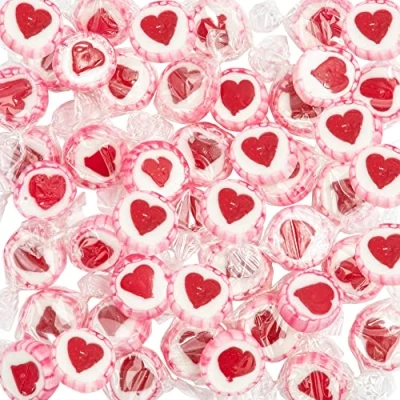 Abbildung von 500 g Rocks Herz Bonbons süße Tisch Deko zu Hochzeit Taufe Valentinstag Muttertag Kommunion Handarbeit zum Naschen Rosa