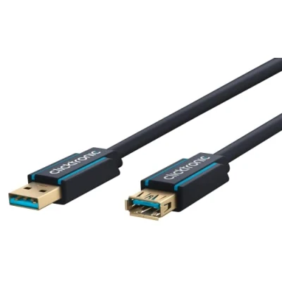 Abbildung von ClickTronic 3m USB 3.0 A/A m/f, 3 m, A, 3.2 Gen 1 (3.1 1), Männlich/Weiblich, Blau