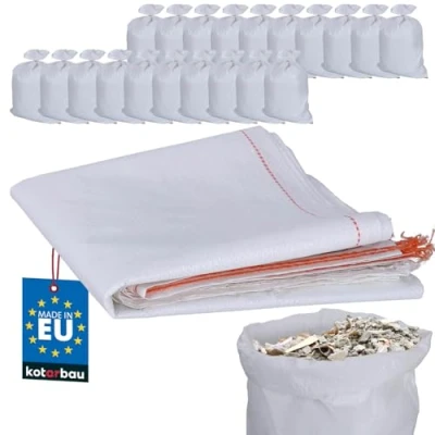 Abbildung von KOTARBAU® 20er Set PP Gewebesäcke 55x80cm 30kg Schwerlast Gewebesack Weiß