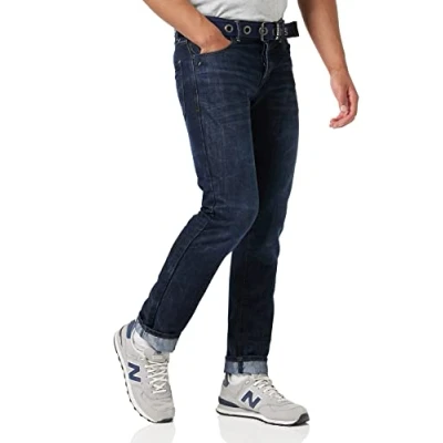 Abbildung von Enzo Herren Ez384 Straight Jeans, Blau (Dark Stonewash DSW), 38W / 32L