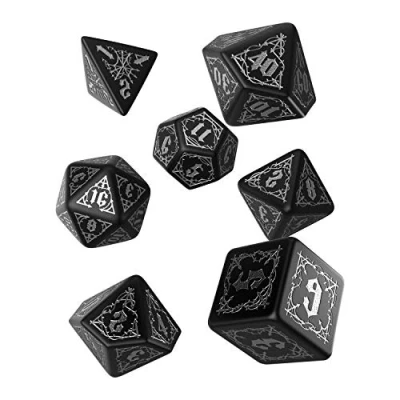 Abbildung von Q Workshop Würfelset Blutflecken Schwarz und Silber