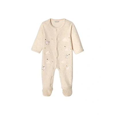 Abbildung von Vertbaudet Baby Samt Strampler Oeko Tex beige meliert 86