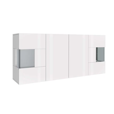 Abbildung von INOSIGN Sideboard &quot;Egypt, Kommode, Schrank, Kredenz, Vitrine grifflos&quot;, 4 Türen davon 2 mit Glaseinsatz, kompl. Hochglanz lackiert, Breite 180