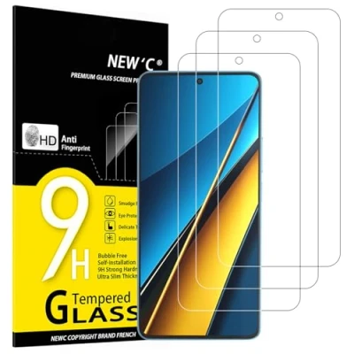 Abbildung von NEW&#039;C 3 Stück, Panzer Schutz Glas für Xiaomi Poco X6 5G, Pro Frei von Kratzern, 9H Härte, HD Displayschutzfolie, 0.33mm Ultra klar, Ultrabeständig