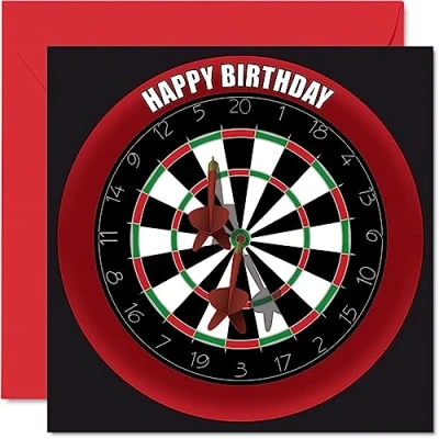 Abbildung von Stuff4 Lustige Geburtstagskarte zum 55. Geburtstag für Männer und Frauen Dartscheibe Happy Birthday Karte Vater, Mutter, Großvater, Nanny, Oma, Onkel, Tante, Cousin, Freund, 145 mm x mm,