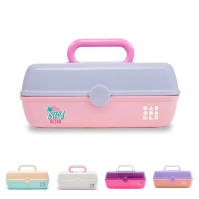 Abbildung von Caboodles Stay Retro Pretty In Petite Make up Organizer Kompakter Kosmetikkoffer Periwinkle Blue Over Pink