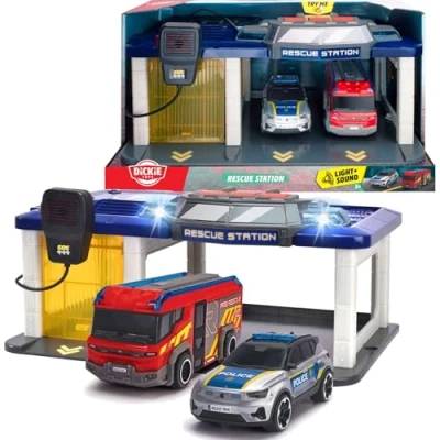 Abbildung von DICKIE SOS Rettungsstation 34cm mit 2 Fahrzeugen TOYS