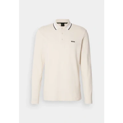 Abbildung von BOSS Plisy Langarmshirt, Herren, Größe: Medium, Open white
