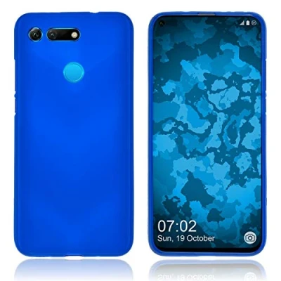 Abbildung von PhoneNatic Case kompatibel mit Huawei Honor View 20 blau Silikon Hülle matt Cover
