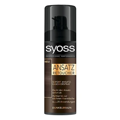 Abbildung von Syoss Haaransatz Spray Retoucher Kaschierspray Dunkelbraun 120 ml, deckt helleren und grau nachwachsenden Ansatz ab