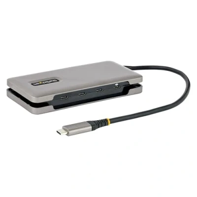 Abbildung von StarTech.com 4 Port USB C Hub 4X Ports 100W Power Delivery Pass Through 3.1/3.2 Gen 2 10Gbit/s Tragbar Splitter 25cm Kabel Auf Adapter/Hub (HB31CM4CPD3), Space Grey