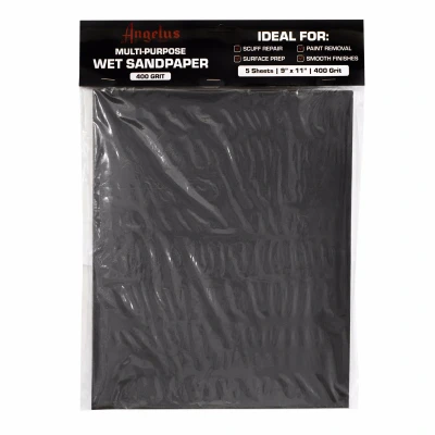 Abbildung von Angelus Mehrzweck Nass Schleifpapier 400er Körnung, 5 Blatt