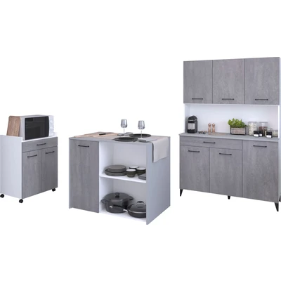 Abbildung von Parisot, Buffet Set Malice 6, bestehend aus Buffet, Beistellschrank auf Rollen und Insel