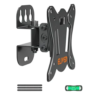 Abbildung von ELIVED Monitor Halterung TV Wandhalterung Schwenkbar Neigbar für die meisten 13 30 Zoll Flach &amp; Curved LED, LCD, OLED, Plasma TVs bis zu 15kg mit VESA 75x75/100x100mm, EV028 DE