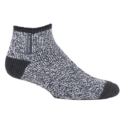 Abbildung von HEAT HOLDERS Herren Flauschig Innenfell Uni und Gestreift Bettsocken/Kuschelsocken für Zuhause (Charcoal Twist (Aubin), 39 45 EU)