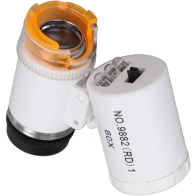 Abbildung von Mini 60X LED Mikroskop Taschenmikroskop Lupe Mikroskop, Handheld Pocket Währung Detektor Juwelier mit Licht(Weiß)