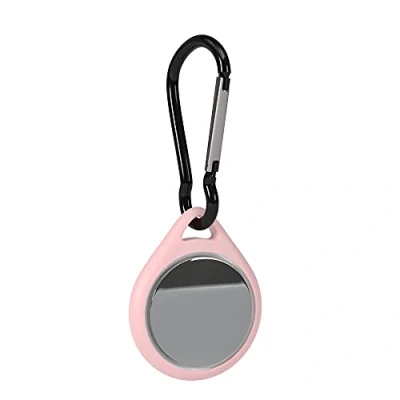 Abbildung von EAZY CASE Schlüsselanhänger für AirTag Anhänger Hülle Rosa Silikon AirTags Schutzhülle Air Tracker Schlüssel mit Karabiner Schwarz geeignet auch als Tag Katze, Hund, Kind
